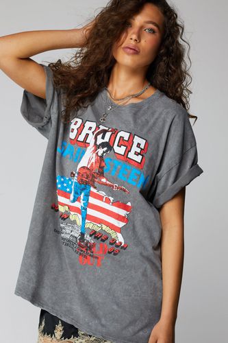 T-Shirt Oversize Délavé Bruce Springsteen - - S - Nasty Gal - Modalova