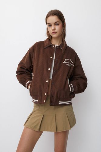 Veste De Baseball En Velours Côtelé - Pull&Bear - Modalova