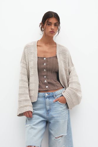 Cardigan Maille Rayures - Pull&Bear - Modalova