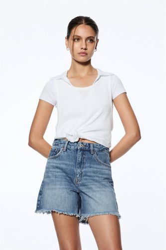 Bermuda En Jean Taille Haute - Pull&Bear - Modalova