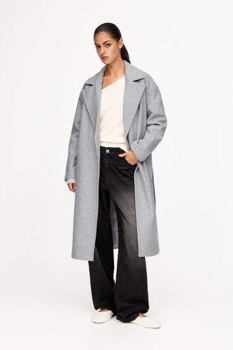 Manteau En Mélange De Laine Avec Ceinture - Pull&Bear - Modalova