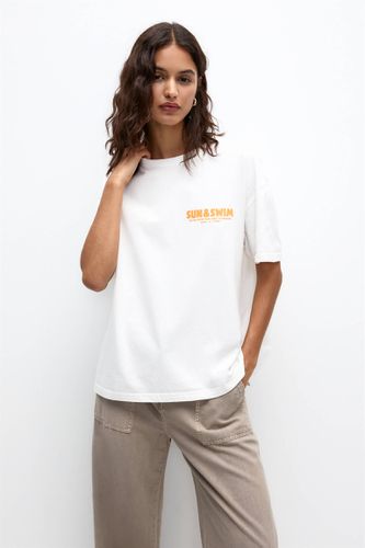 T-Shirt À Imprimé Soleil - Pull&Bear - Modalova