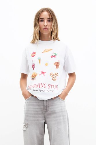 T-Shirt Imprimé Manches Courtes - Pull&Bear - Modalova