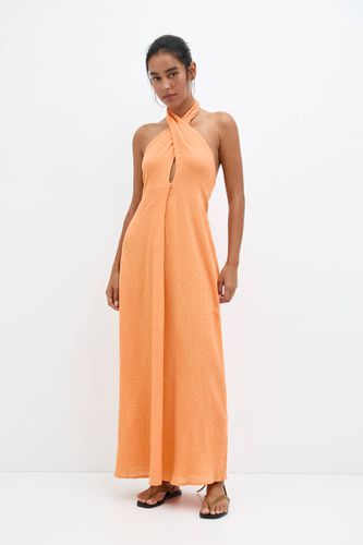 Robe Midi Encolure Américaine - Pull&Bear - Modalova