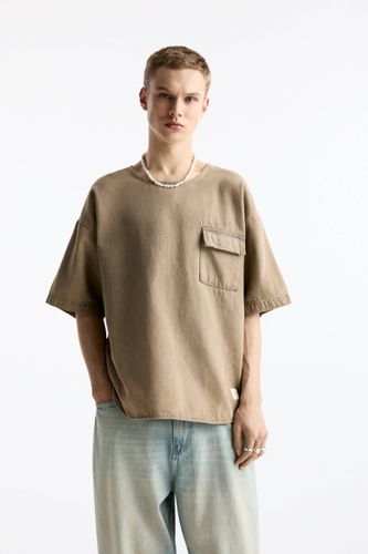 T-Shirt Denim Oversize - Pull&Bear - Modalova