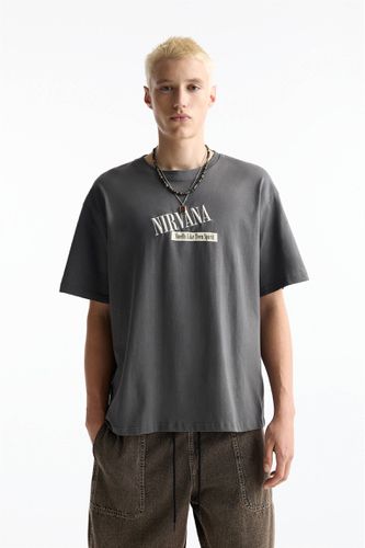 T-Shirt Nirvana Broderie - Pull&Bear - Modalova