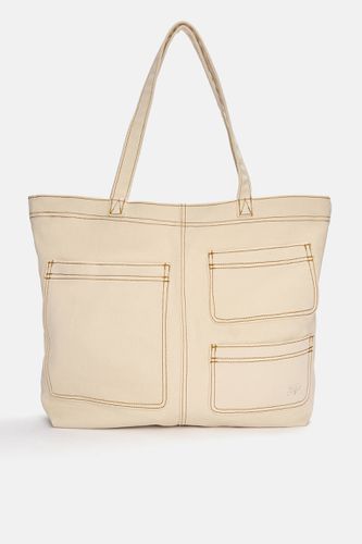 Sac Cabas En Toile Avec Coutures - Pull&Bear - Modalova