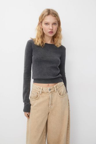 Pull Maille Cropped Manches Longues - Pull&Bear - Modalova