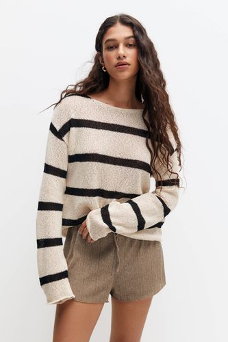 Pull Manches Longues Maille Lâche - Pull&Bear - Modalova