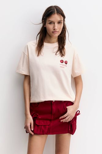 T-Shirt Imprimé Cerises - Pull&Bear - Modalova