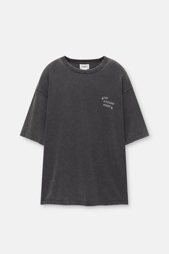 T-Shirt Effet Délavé Imprimé - Pull&Bear - Modalova