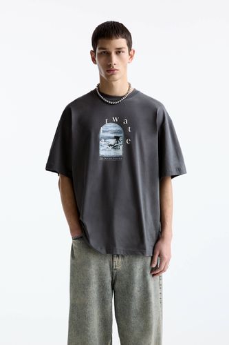 T-Shirt Imprimé Contrastant - Pull&Bear - Modalova