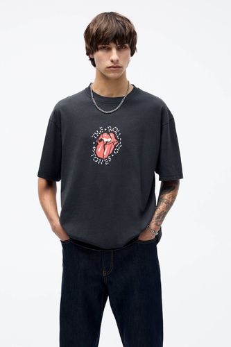 T-Shirt Rolling Stones Délavé - Pull&Bear - Modalova