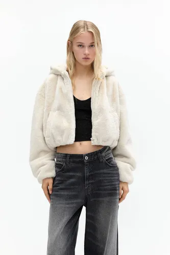 Gilet Fausse Fourrure Capuche - Pull&Bear - Modalova