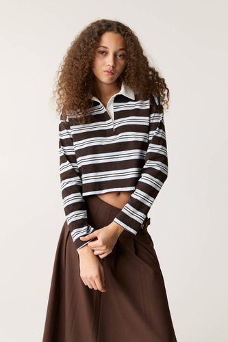 Polo Cropped À Rayures - Pull&Bear - Modalova