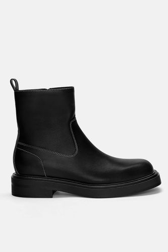 Bottes Chelsea En Cuir Avec Surpiqûres - Pull&Bear - Modalova