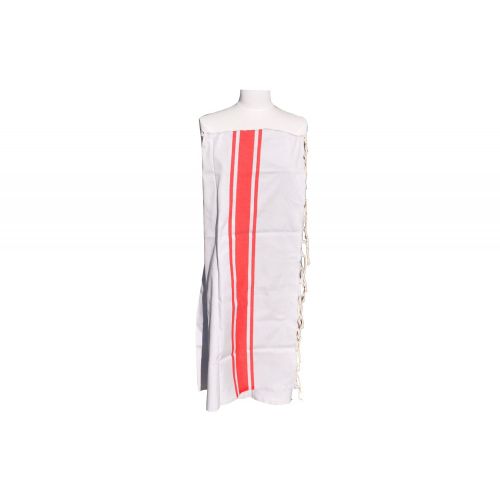 BIJOUX - Fouta Drap Plage et Hammam Coton Couleur Beige Bandes Rouge - LES POULETTES - Modalova