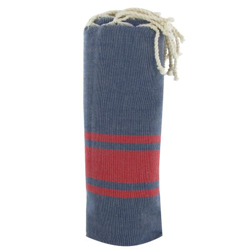 BIJOUX - V Fouta Drap Plage et Hammam Coton Couleur Foncé Bandes - LES POULETTES - Modalova