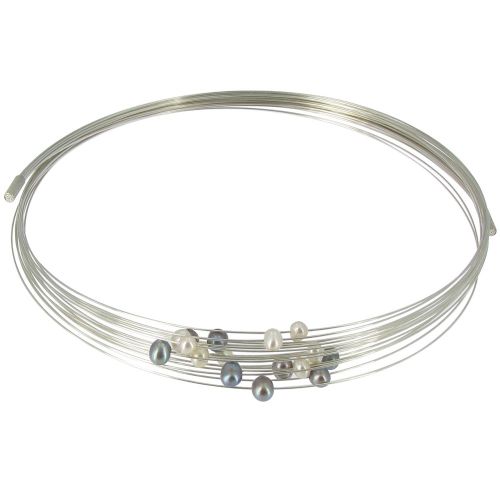 Collier Multi-Fils Argent avec Perles Foncées et Blanc - LES POULETTES BIJOUX - Modalova