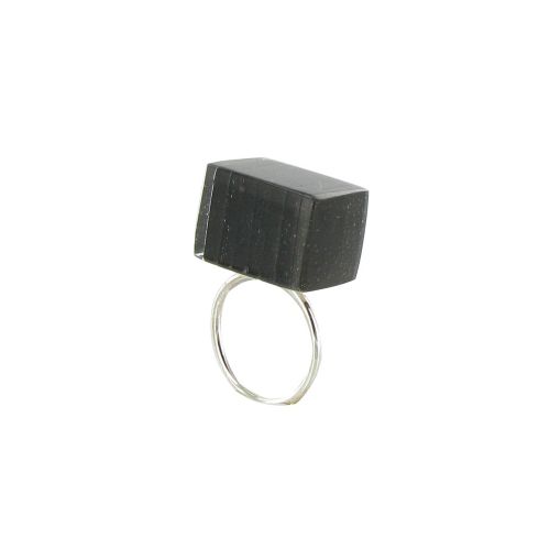 Bague Rectangle en Argent 925 et Verre Feuilleté - LES POULETTES BIJOUX - Modalova