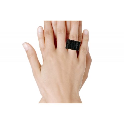Bague Rectangle en Argent 925 et Verre Feuilleté - LES POULETTES BIJOUX - Modalova