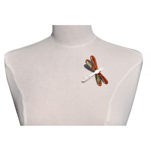 Broche Libellule Emaillée et Verte - LES POULETTES BIJOUX - Modalova