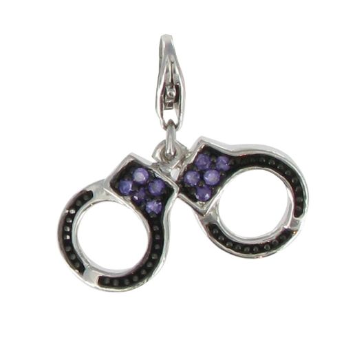 V Charms Menottes et Strass Violet - LES POULETTES BIJOUX - Modalova