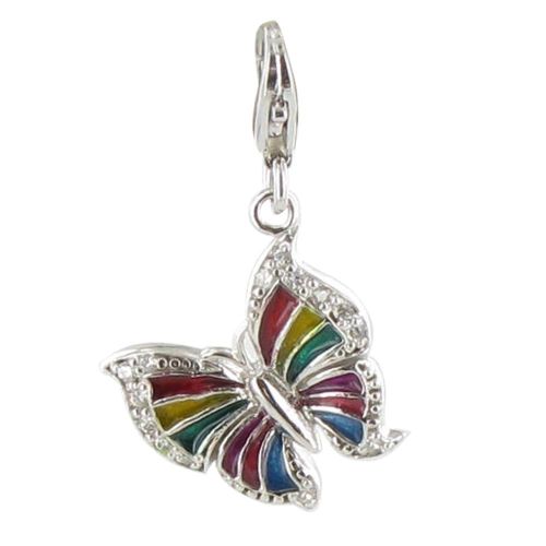 Charms Argent Papillon Arc-en-Ciel - LES POULETTES BIJOUX - Modalova