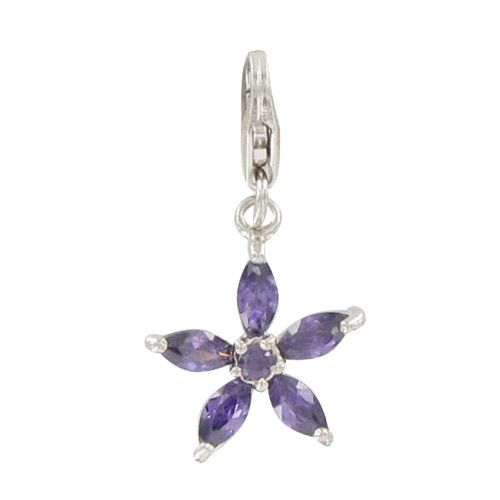 Charms Argent 925 Etoile Strass Couleur Améthyste - LES POULETTES BIJOUX - Modalova