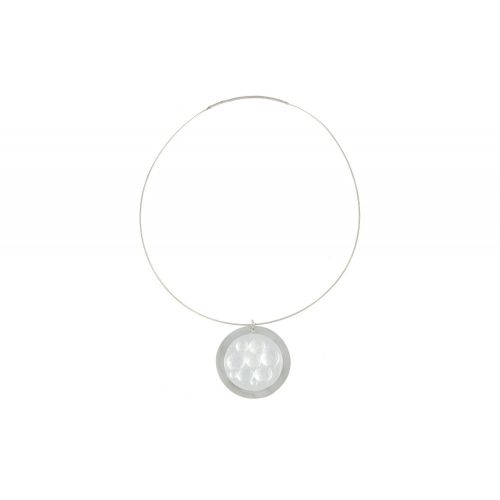 V Grand Pendentif Pâte de Verre Bulles Transparentes - LES POULETTES BIJOUX - Modalova