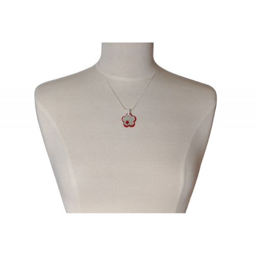 Pendentif Chance Résine Couleur Corail et Argent - LES POULETTES BIJOUX - Modalova