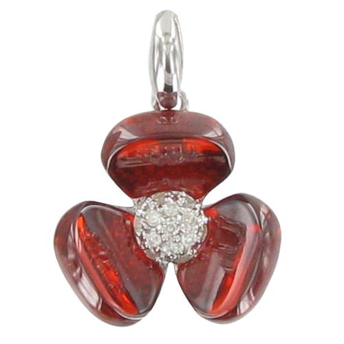 Pendentif Argent Fleur et Zirconium - LES POULETTES BIJOUX - Modalova