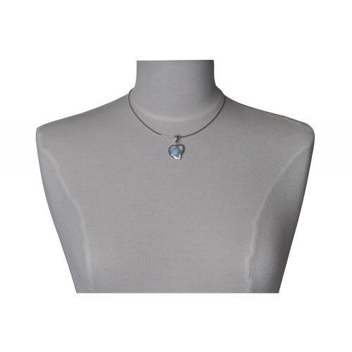 V Pendentif Argent Coeur et Demi-Sphère de Larimar - LES POULETTES BIJOUX - Modalova