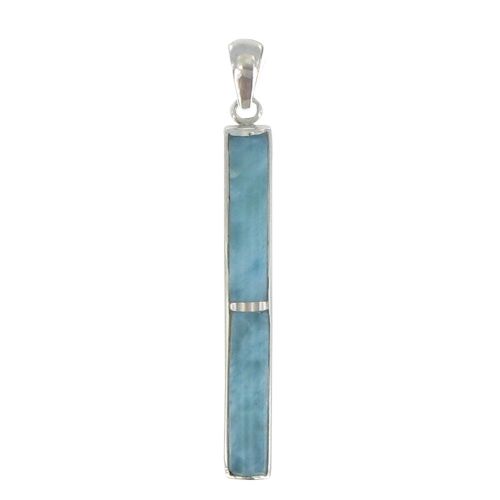 Pendentif Argent Baguette de Larimar - LES POULETTES BIJOUX - Modalova
