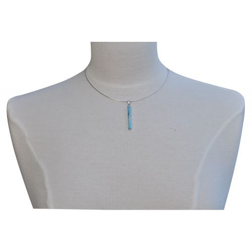 Pendentif Argent Baguette de Larimar - LES POULETTES BIJOUX - Modalova