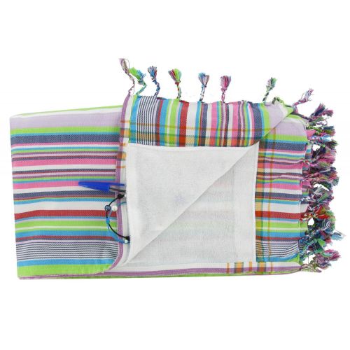 BIJOUX - Kikoy Serviette Plage Coton Eponge Couleur Rayé - LES POULETTES - Modalova