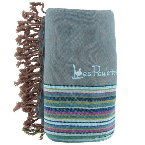 BIJOUX - Kikoy Serviette Plage Coton Eponge Couleur de Gris - LES POULETTES - Modalova