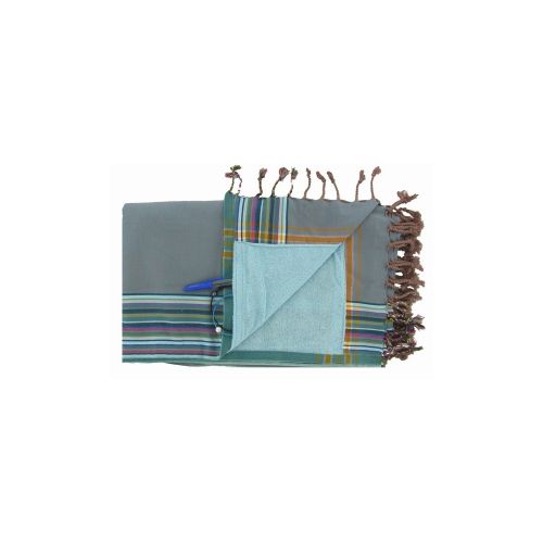 BIJOUX - Kikoy Serviette Plage Coton Eponge Couleur de Gris - LES POULETTES - Modalova