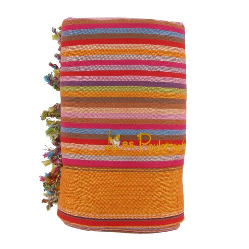 BIJOUX - V Kikoy Serviette Plage Coton Eponge Couleur Rayé - LES POULETTES - Modalova