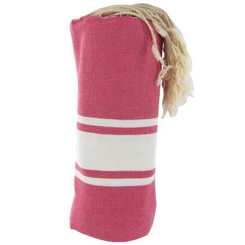 BIJOUX - Fouta Drap Plage et Hammam Coton Couleur Fuchsia 100 x 200 cm - LES POULETTES - Modalova