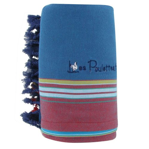 BIJOUX - Kikoy Serviette Plage Coton Couleur Pétrole Eponge Rouge - LES POULETTES - Modalova