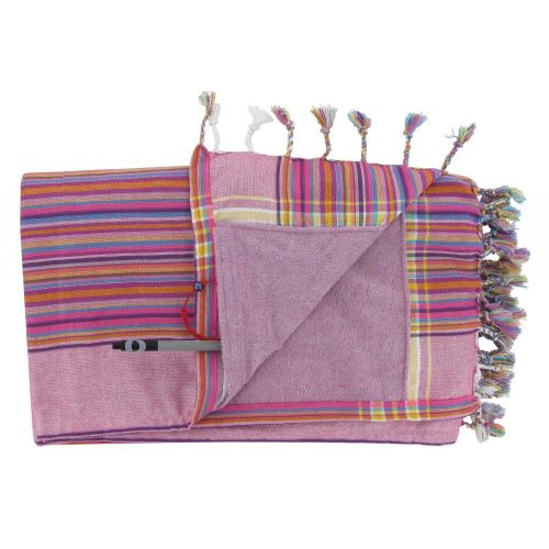 BIJOUX - Kikoy Serviette Plage Coton Couleur Rayé Foncé Eponge Pa - LES POULETTES - Modalova
