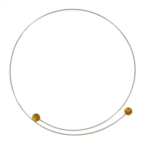 Collier Ras de Cou Argent et Perles Ambre - LES POULETTES BIJOUX - Modalova