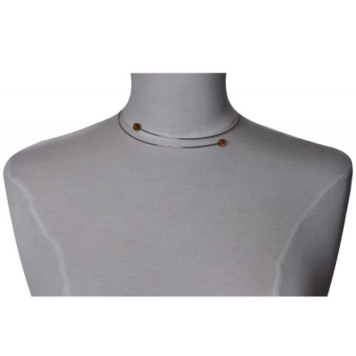 Collier Ras de Cou Argent et Perles Ambre - LES POULETTES BIJOUX - Modalova