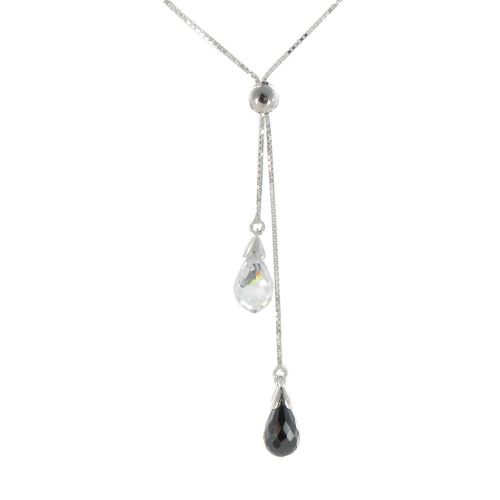 V Collier Toi et Moi Zirconia et Cristal - LES POULETTES BIJOUX - Modalova