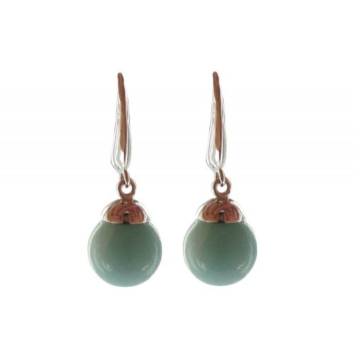 V Boucles d'Oreilles Argent Billes Amazonite - LES POULETTES BIJOUX - Modalova