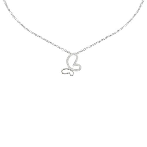 V Collier Rhodié Pendentif Papillon et une Aile Scinti - LES POULETTES BIJOUX - Modalova
