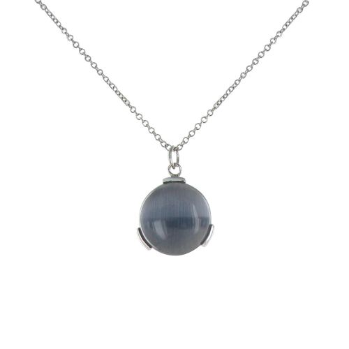 Collier Argent Pastille Oeil de Chat - LES POULETTES BIJOUX - Modalova