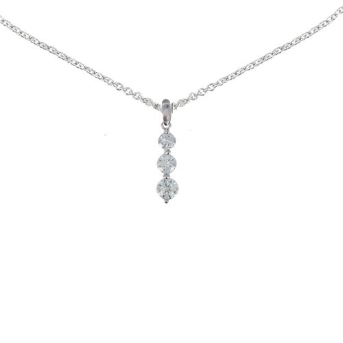 Collier 925 Rhodié Pendentif Trois Strass - LES POULETTES BIJOUX - Modalova