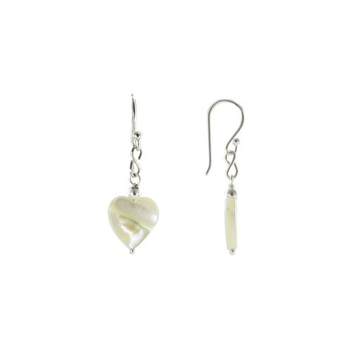 Boucles d'Oreilles Coeurs de Nacre Beige - LES POULETTES BIJOUX - Modalova